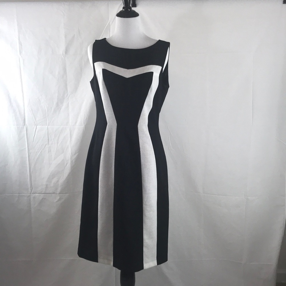 Black and White color block dress